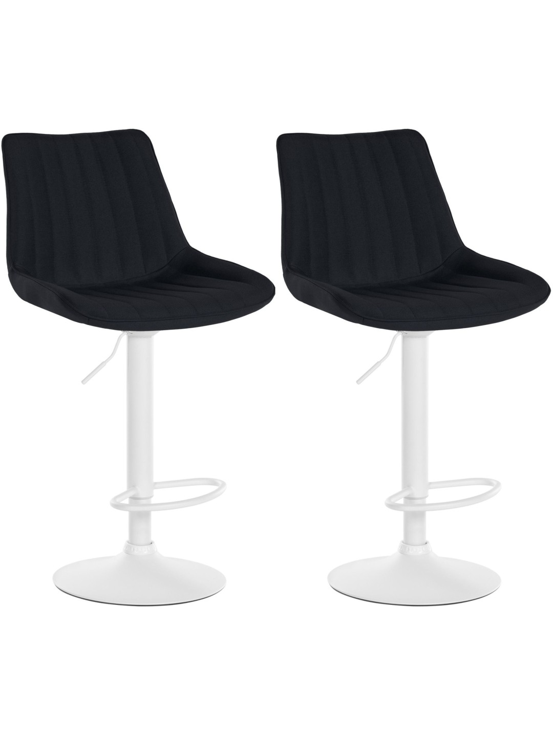 Lot de 2 tabourets de bar Toni tissu, noir