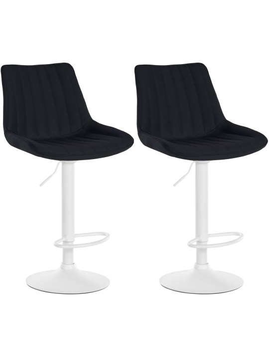 Lot de 2 tabourets de bar Toni tissu, noir
