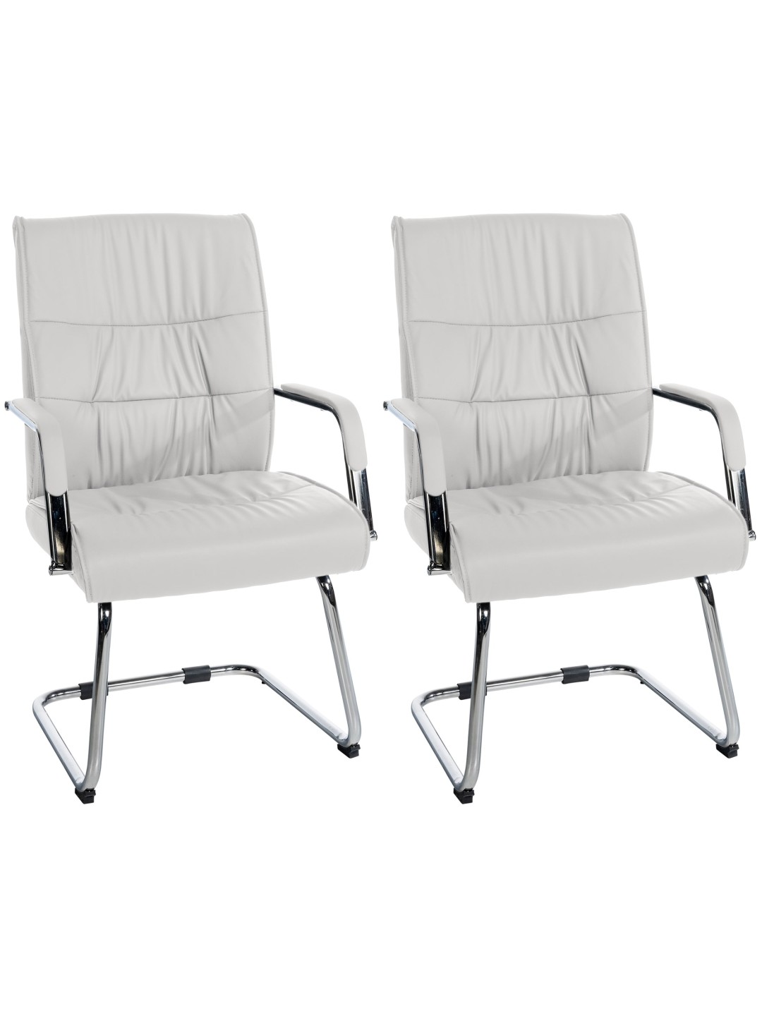 Lot de 2 chaises visiteurs Sievert, blanc