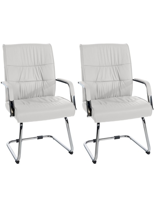Lot de 2 chaises visiteurs Sievert, blanc
