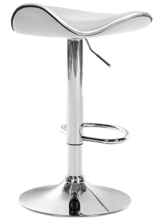 Tabouret de bar Shanghai simili cuir C, blanc