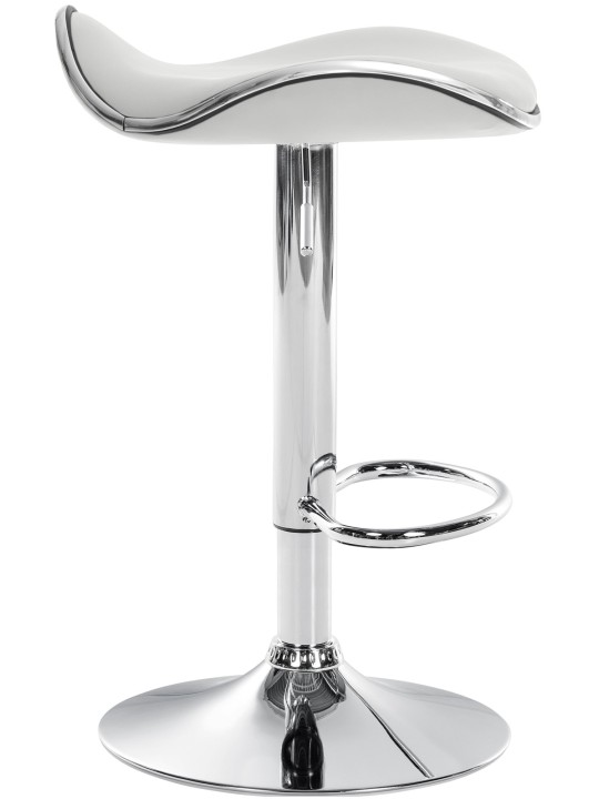 Tabouret de bar Shanghai simili cuir C, blanc
