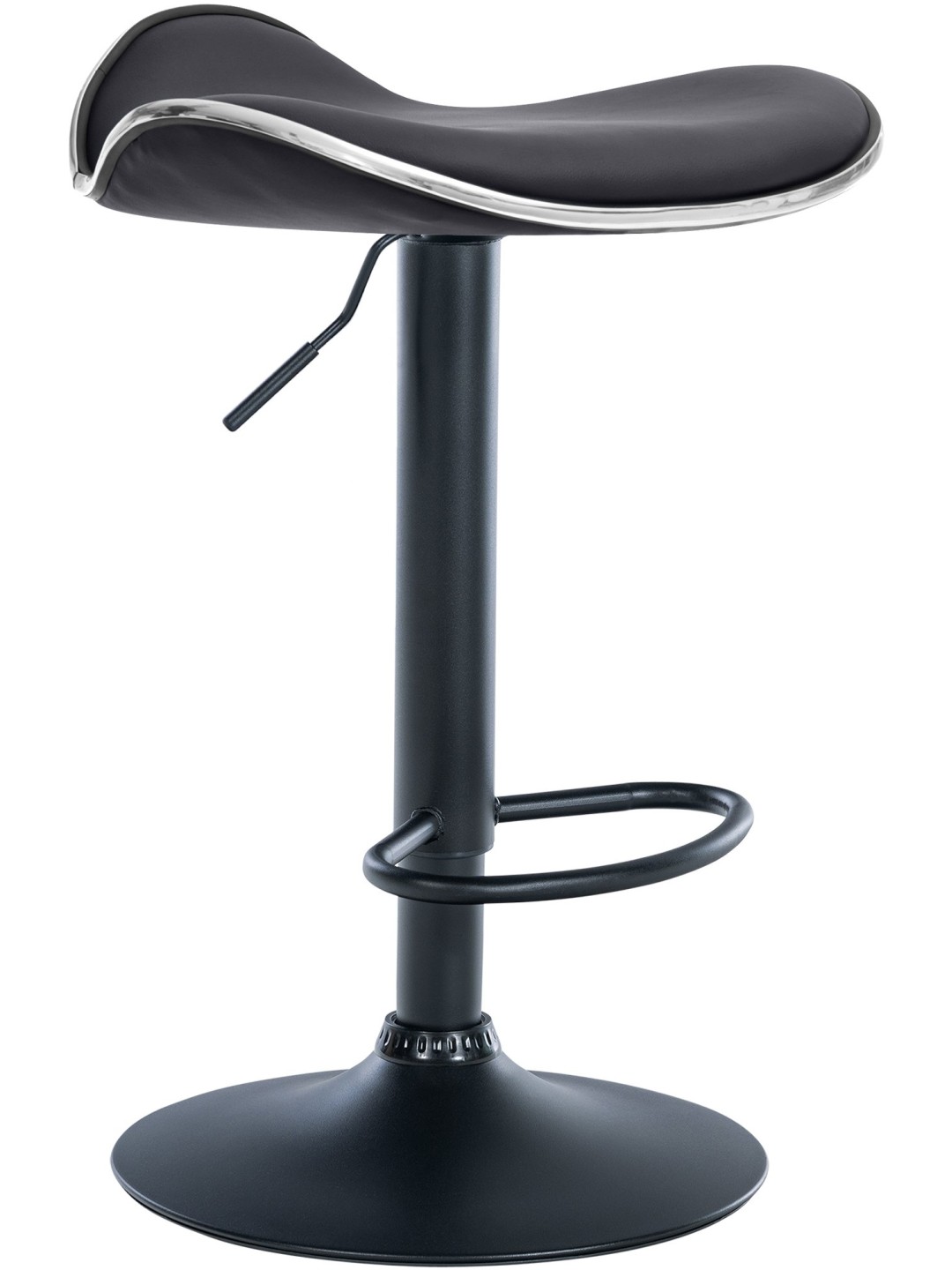 Tabouret de bar Shanghai simili cuir, noir