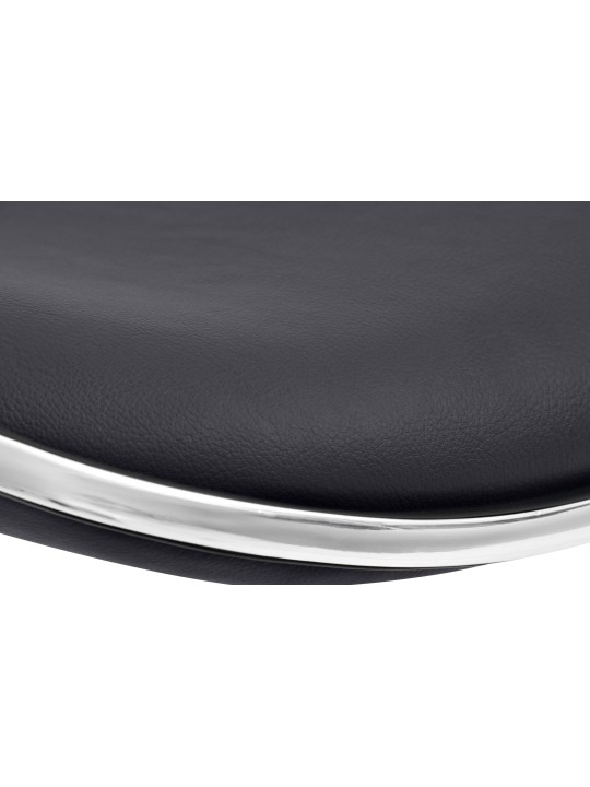 Tabouret de bar Shanghai simili cuir, noir