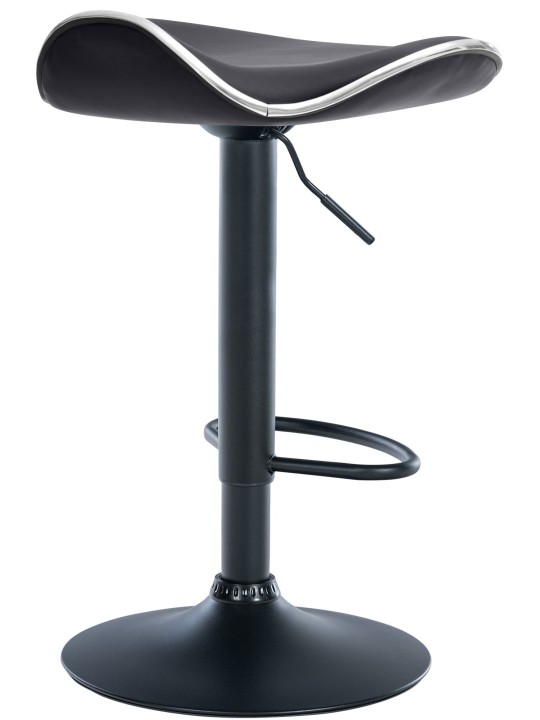 Tabouret de bar Shanghai simili cuir, noir