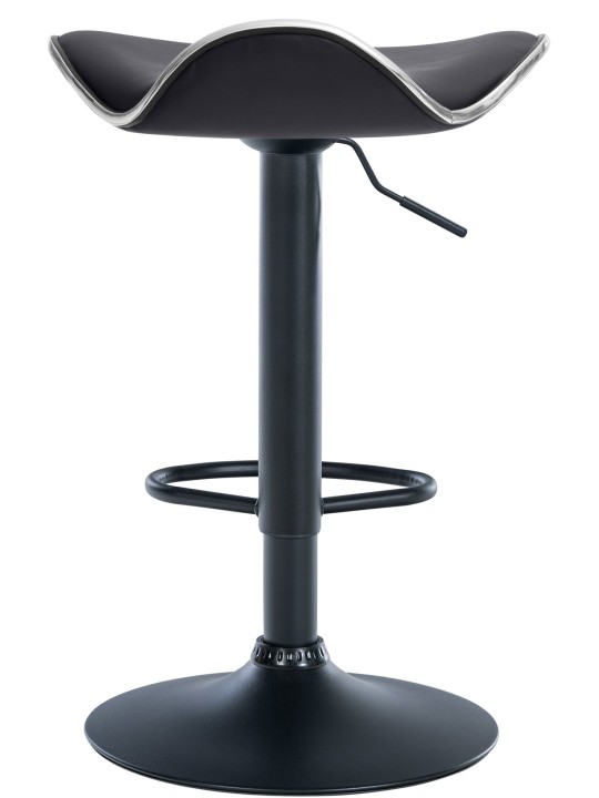 Tabouret de bar Shanghai simili cuir, noir