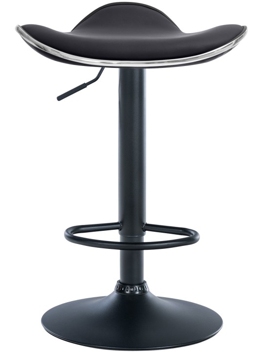 Tabouret de bar Shanghai simili cuir, noir