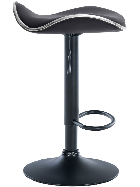 Tabouret de bar Shanghai simili cuir, noir