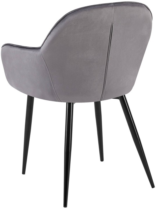 Chaise de salle à manger en velours Boise, gris foncé Chaise de salle à manger en velours Boise, gris foncé