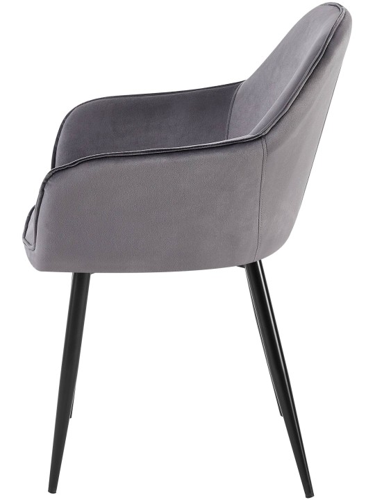Chaise de salle à manger en velours Boise, gris foncé Chaise de salle à manger en velours Boise, gris foncé