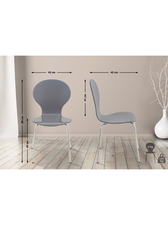 Chaise visiteur Diego, gris