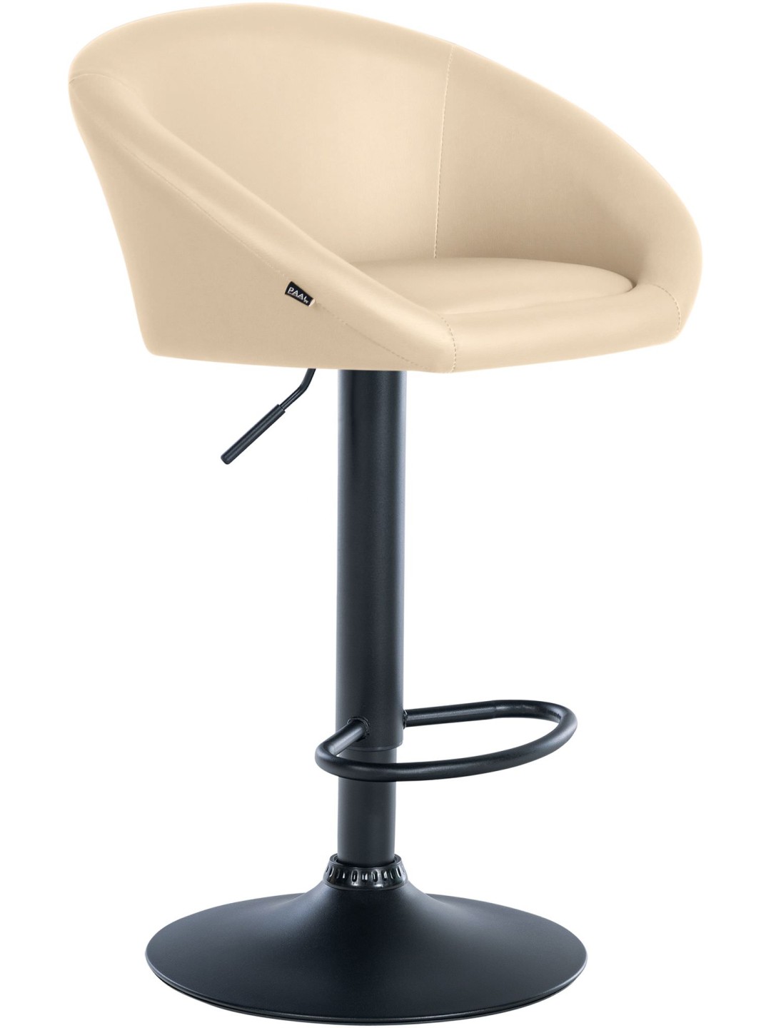 Tabouret de bar Davie simili cuir, crème