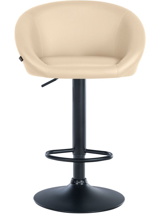 Tabouret de bar Davie simili cuir, crème