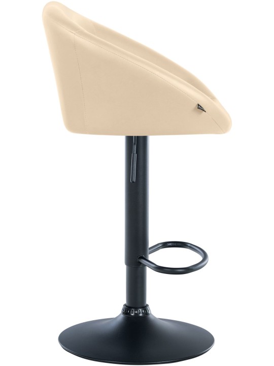 Tabouret de bar Davie simili cuir, crème