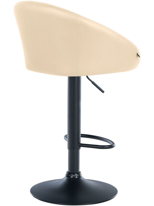 Tabouret de bar Davie simili cuir, crème