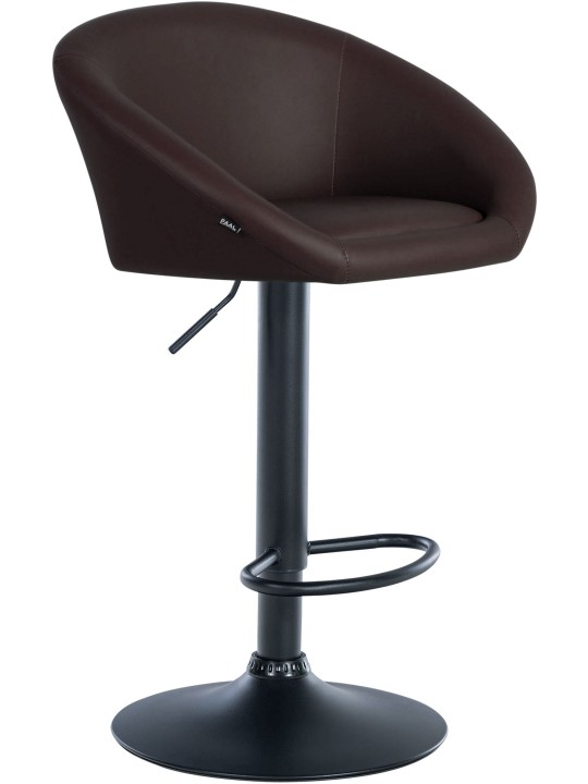 Tabouret de bar Davie simili cuir, brun