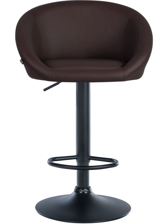 Tabouret de bar Davie simili cuir, brun