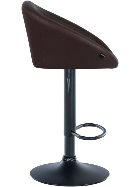Tabouret de bar Davie simili cuir, brun
