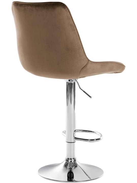 Lot de 2 tabourets de bar Toni velours chrome, brun