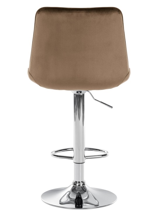 Lot de 2 tabourets de bar Toni velours chrome, brun