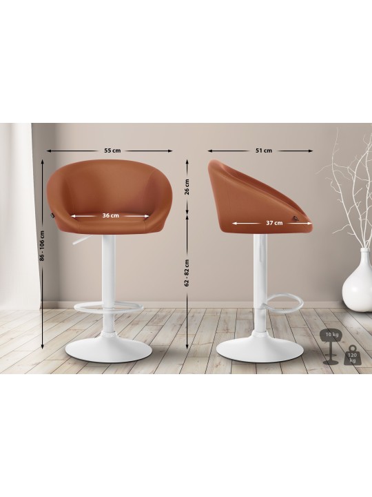 Tabouret de bar Davie simili cuir, brun clair Tabouret de bar Davie simili cuir, brun clair