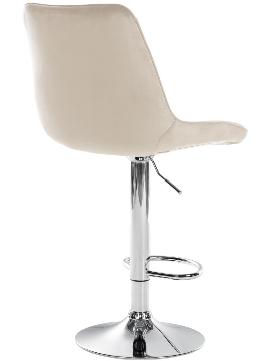 Lot de 2 tabourets de bar Toni velours chrome, crème Lot de 2 tabourets de bar Toni velours chrome, crème