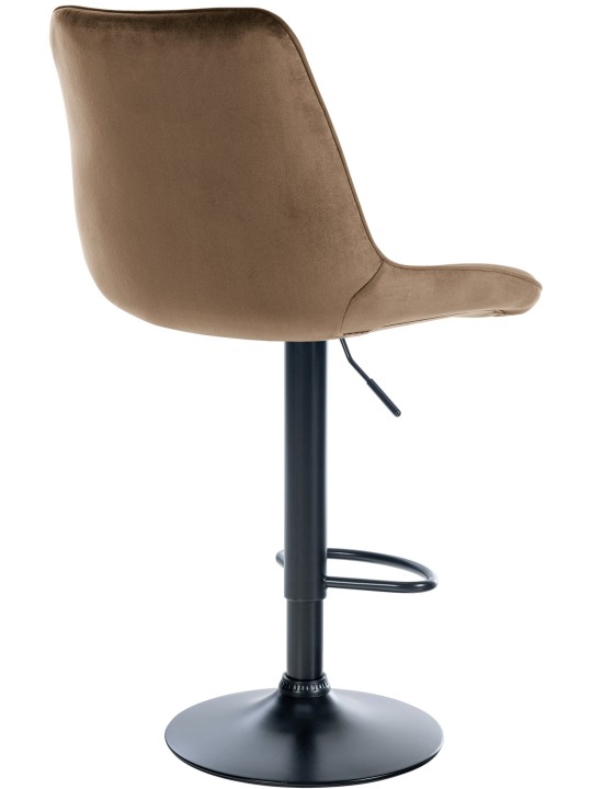 Lot de 2 tabourets de bar Toni velours, brun