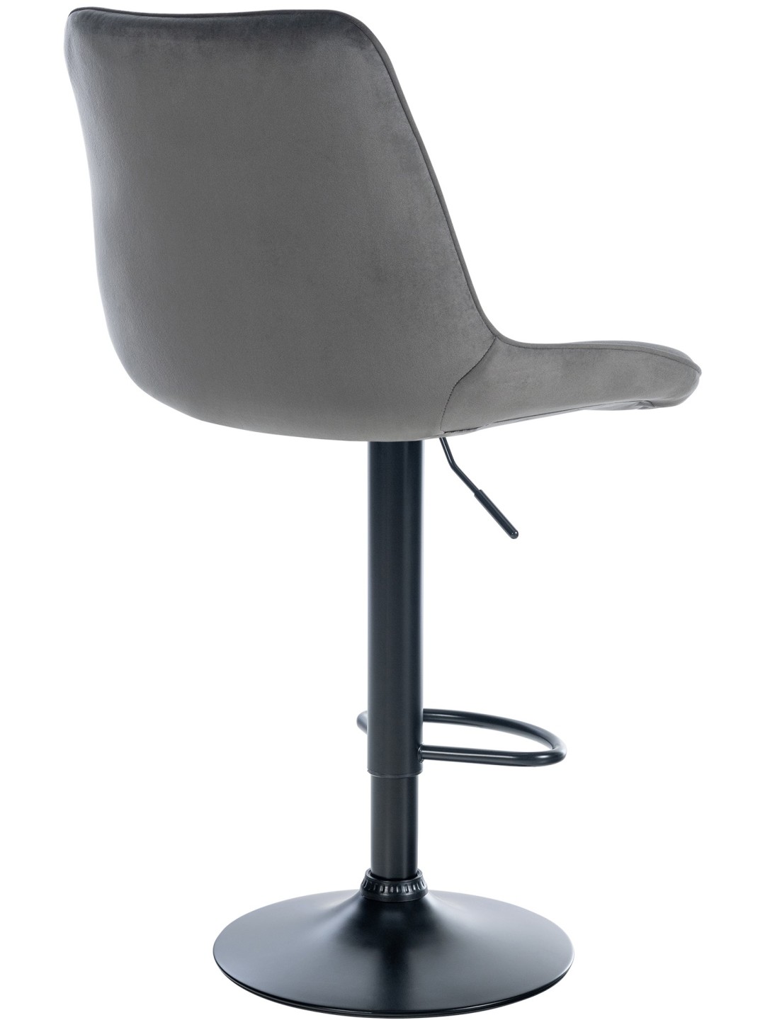 Lot de 2 tabourets de bar Toni velours, gris foncé