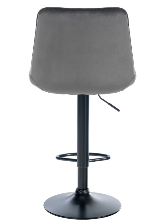 Lot de 2 tabourets de bar Toni velours, gris foncé