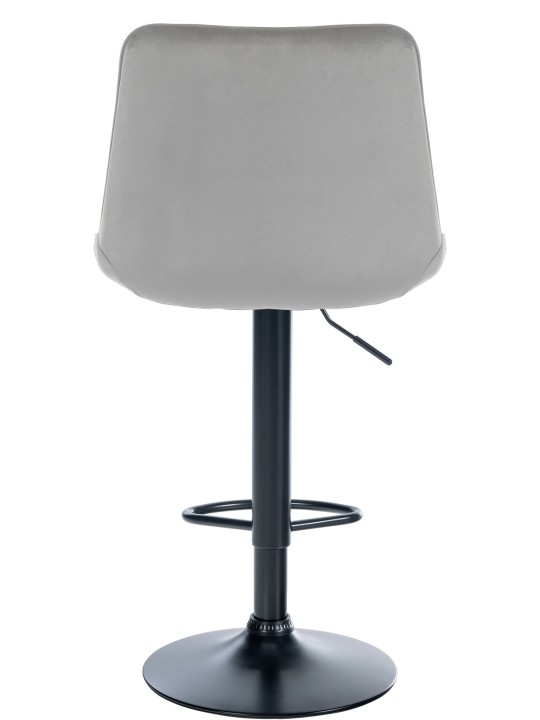 Lot de 2 tabourets de bar Toni velours, gris