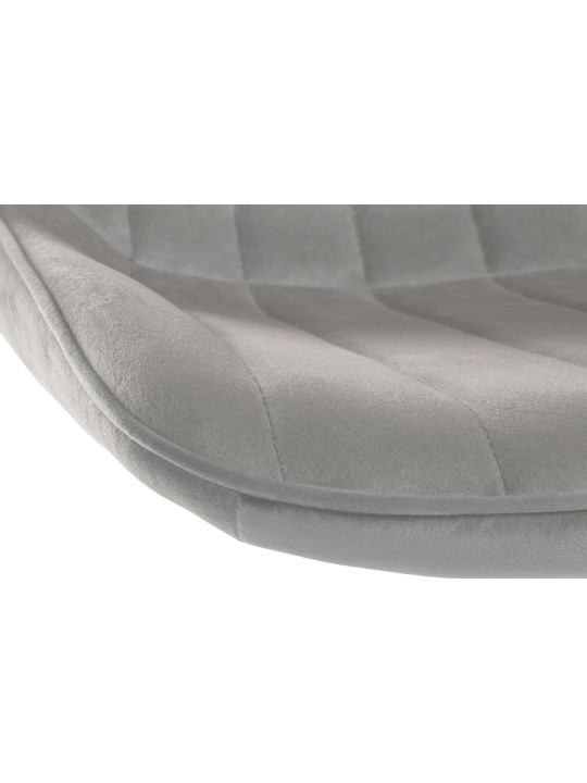 Lot de 2 tabourets de bar Toni velours, gris