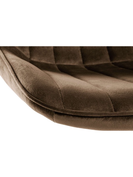 Lot de 2 tabourets de bar Toni velours, brun