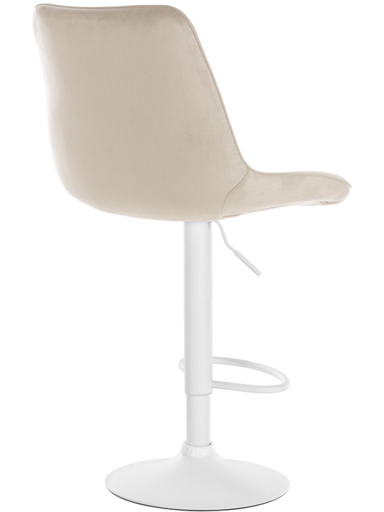Lot de 2 tabourets de bar Toni velours, crème