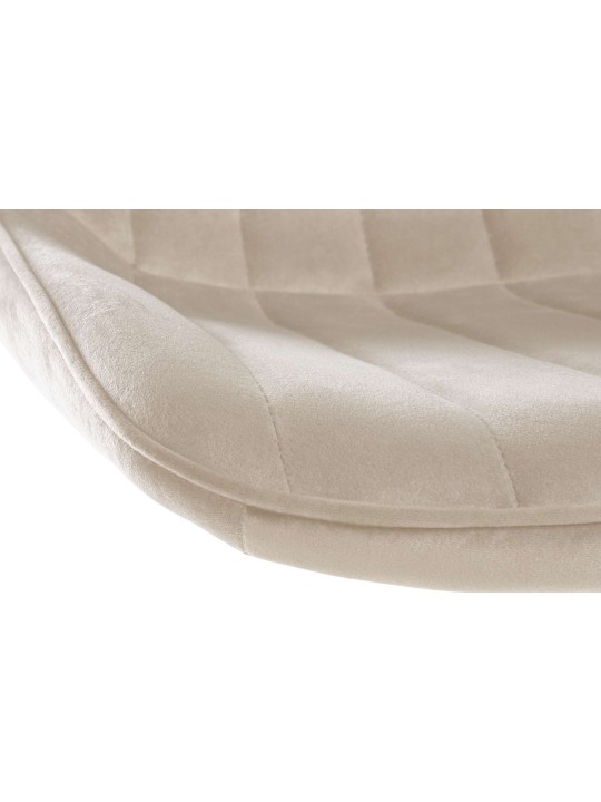 Lot de 2 tabourets de bar Toni velours, crème
