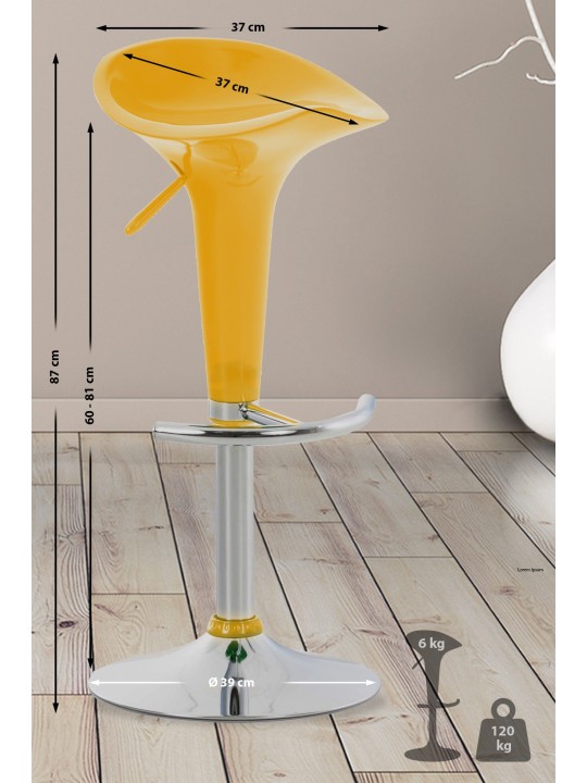 Tabouret de bar Saddle, jaune