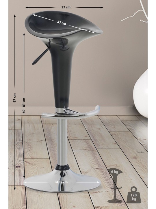 Tabouret de bar Saddle, gris