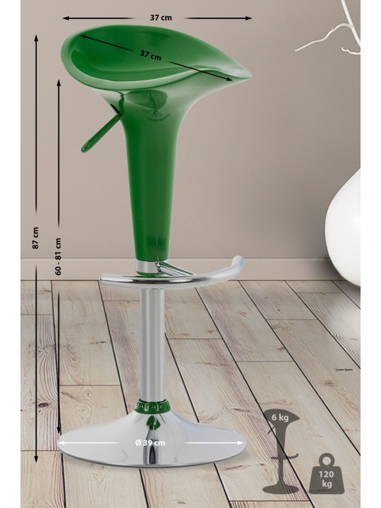 Tabouret de bar Saddle, vert