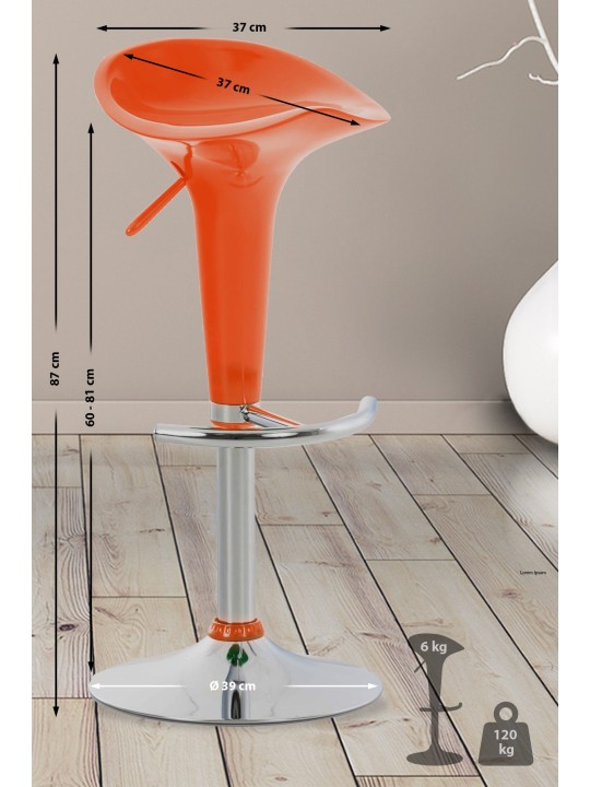 Tabouret de bar Saddle, orange