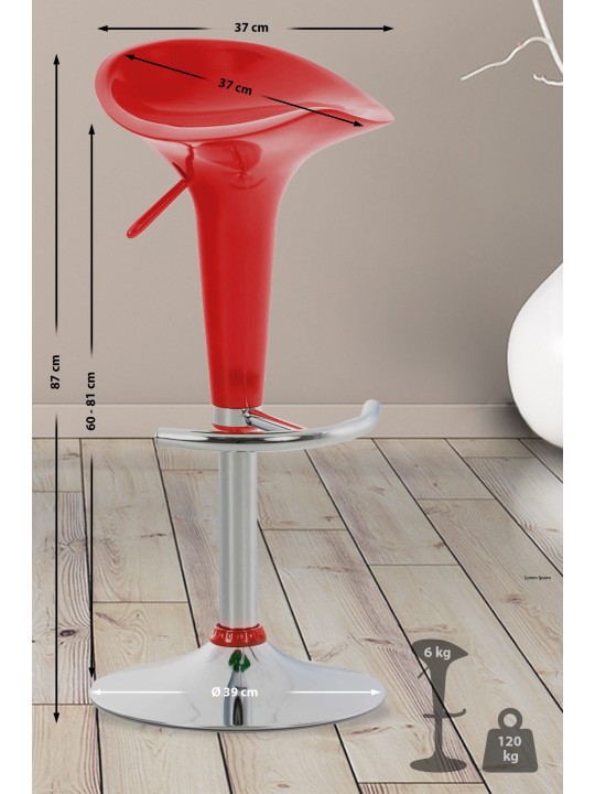 Tabouret de bar Saddle, rouge