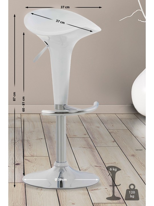 Tabouret de bar Saddle, blanc