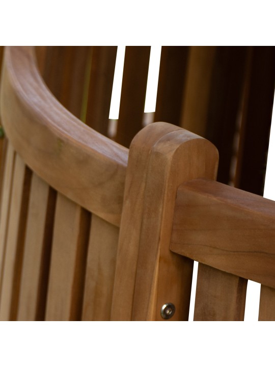 Banc d'arbre Nila 206cm rond avec dossier, brun