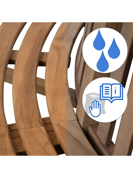 Banc d'arbre Nila 206cm rond avec dossier, brun