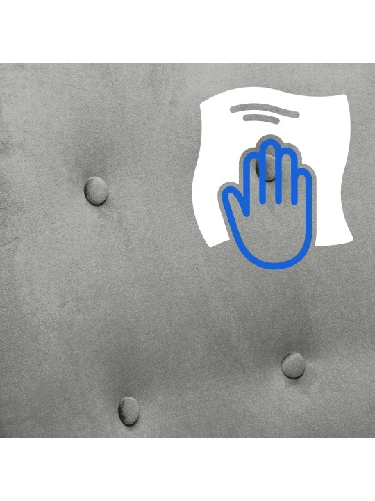 Fauteuil à bascule Sanka velours, gris