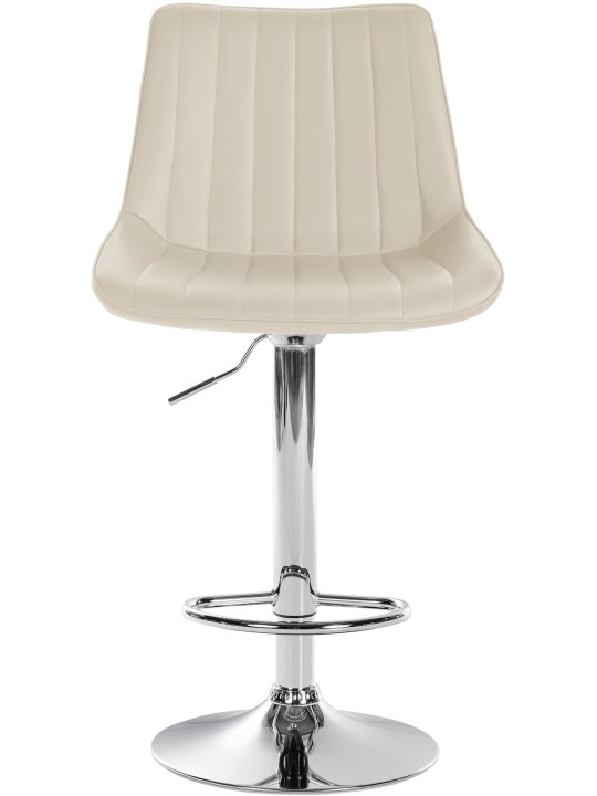 Lot de 2 tabourets de bar Toni simili cuir chromé, crème