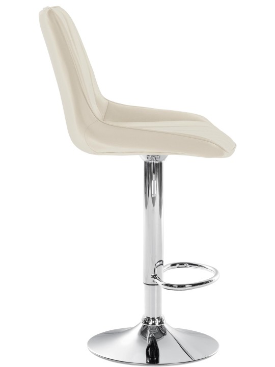 Lot de 2 tabourets de bar Toni simili cuir chromé, crème