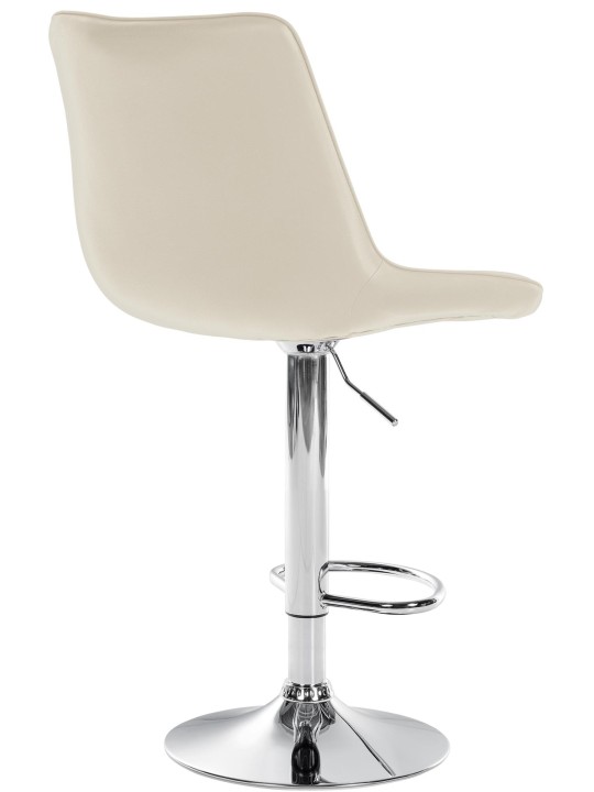 Lot de 2 tabourets de bar Toni simili cuir chromé, crème