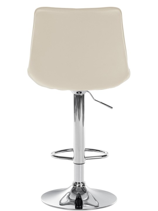 Lot de 2 tabourets de bar Toni simili cuir chromé, crème