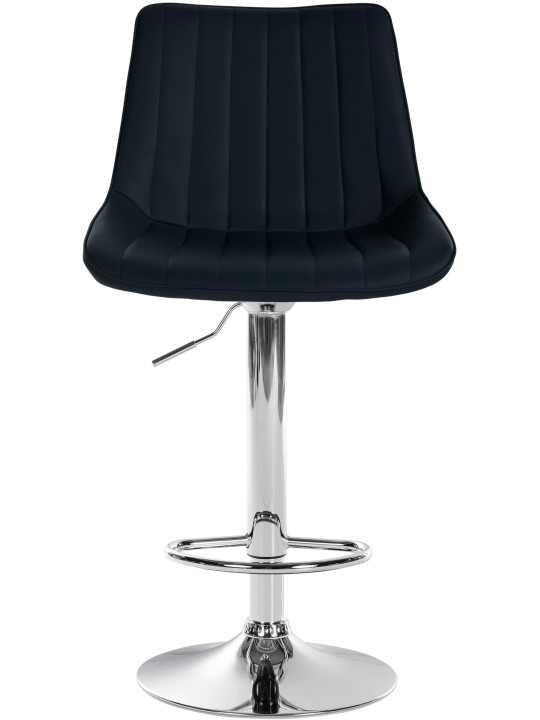 Lot de 2 tabourets de bar Toni simili cuir chromé, noir