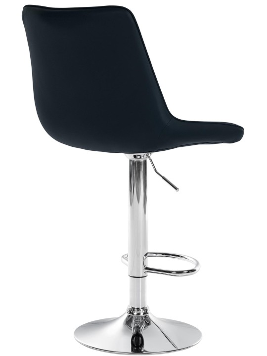 Lot de 2 tabourets de bar Toni simili cuir chromé, noir