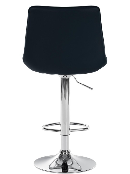 Lot de 2 tabourets de bar Toni simili cuir chromé, noir